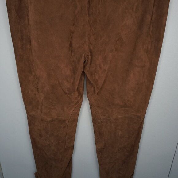 New Lauren Ralph Lauren Straight-Leg Goat Suede Riding Pants in Brown sz 16 - Picture 12 of 16